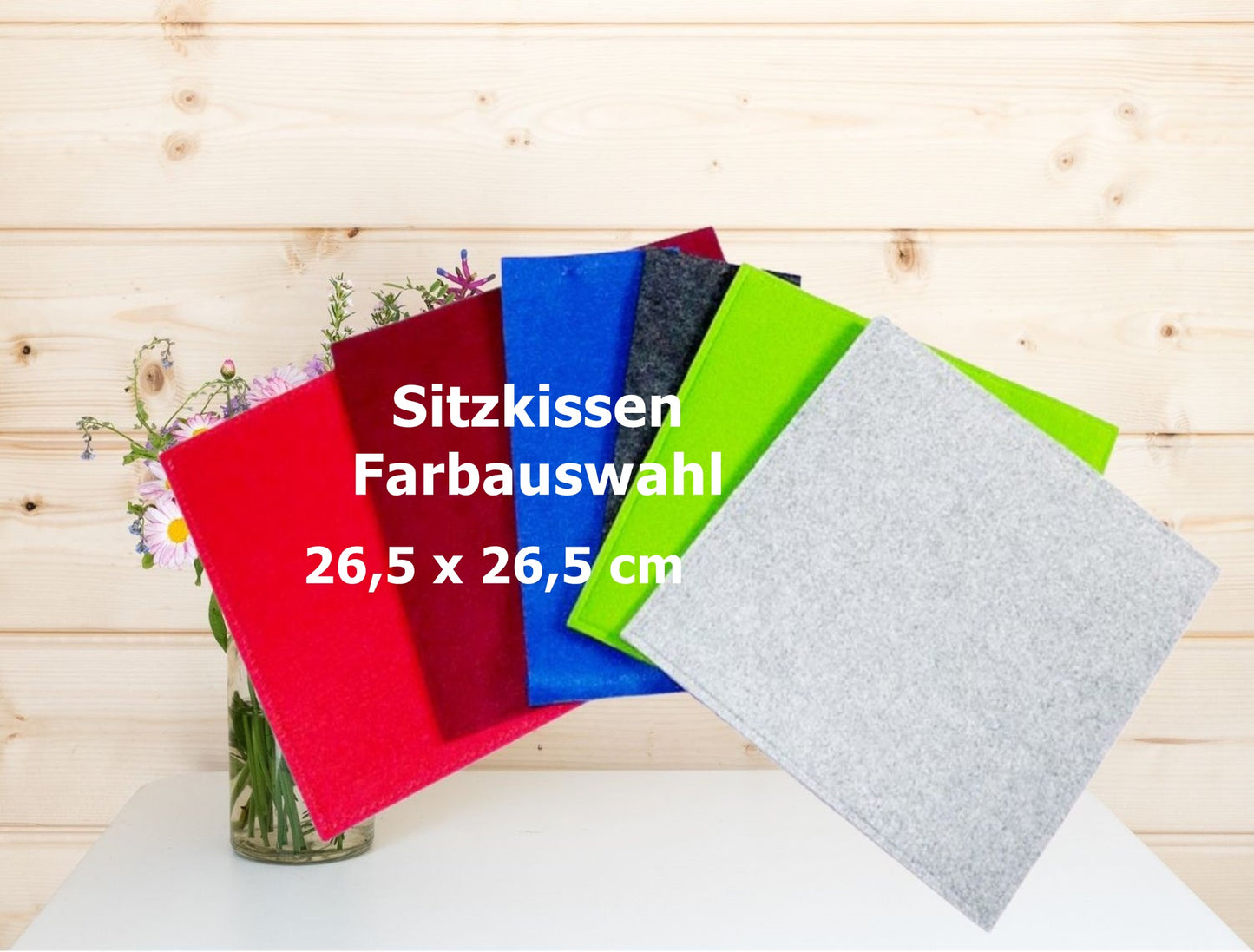 Sitzkissen Filz 26,5 x 26,5 cm