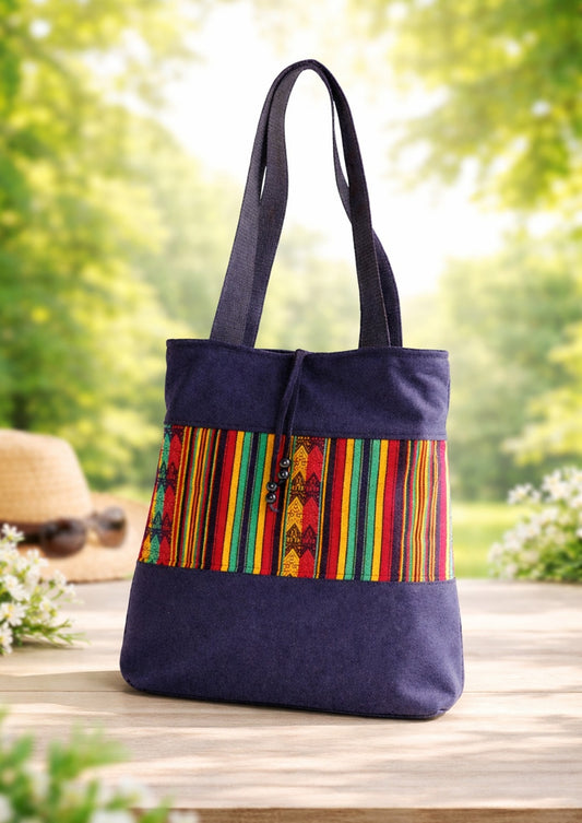 Baumwoll Shopper mit Peru Muster und Softshell 