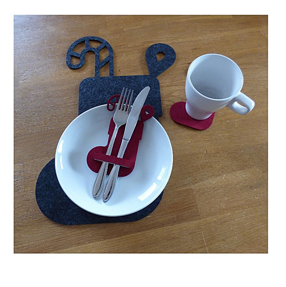 Filzuntersetzer Nikolausstiefel – Festlicher Tischschutz & liebevolle Weihnachtsdeko