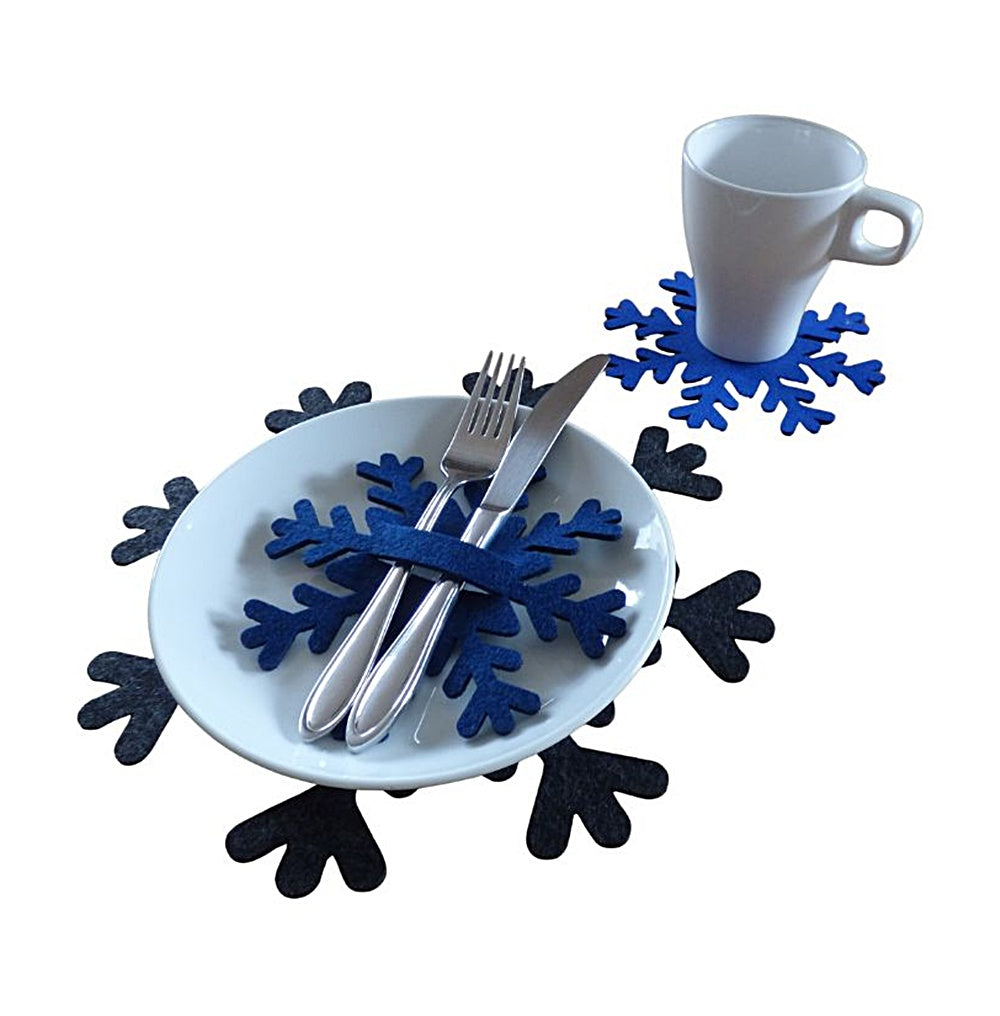 Filzuntersetzer Schneeflocke, 5 Größen, 30 Farben