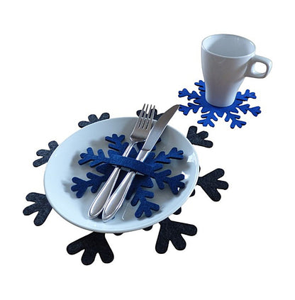 Filzuntersetzer Schneeflocke, 5 Größen, 30 Farben