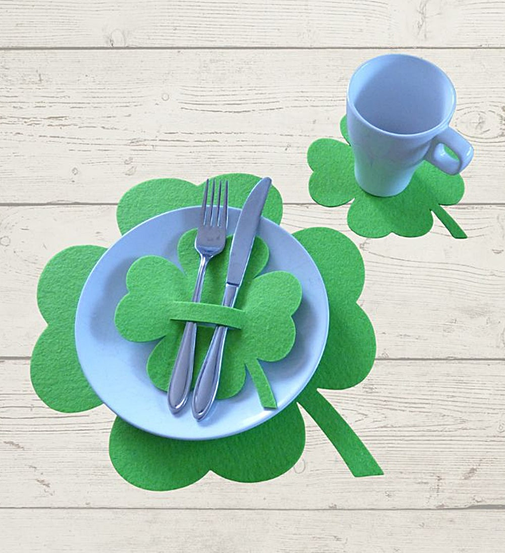 Filzuntersetzer, Tischset Kleeblatt, Auswahl Größe und Farbe