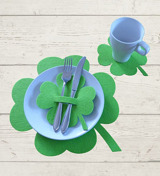 Filzuntersetzer, Tischset Kleeblatt, Auswahl Größe und Farbe