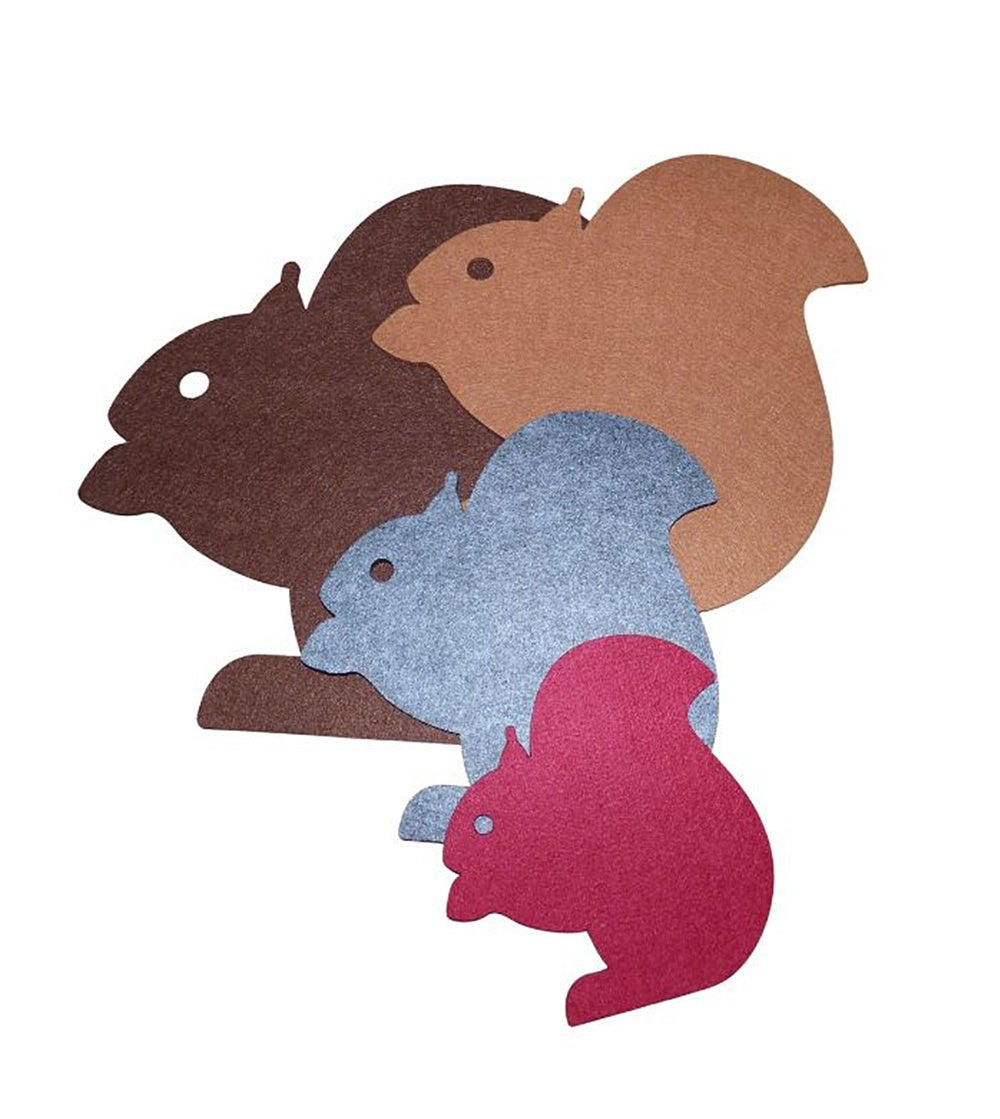 Filzuntersetzer Eichhörnchen, Auswahl Größe und Farbe