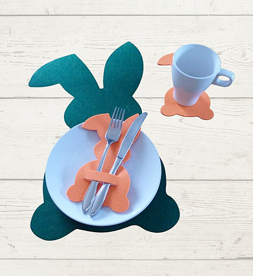 Filzuntersetzer, Tischset Hase Auswahl Größe und Farbe