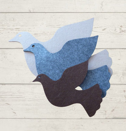 Filzuntersetzer Taube, Auswahl Größe und Farbe