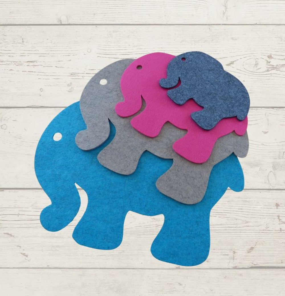Filzuntersetzer Elefant Auswahl Größe und Farbe
