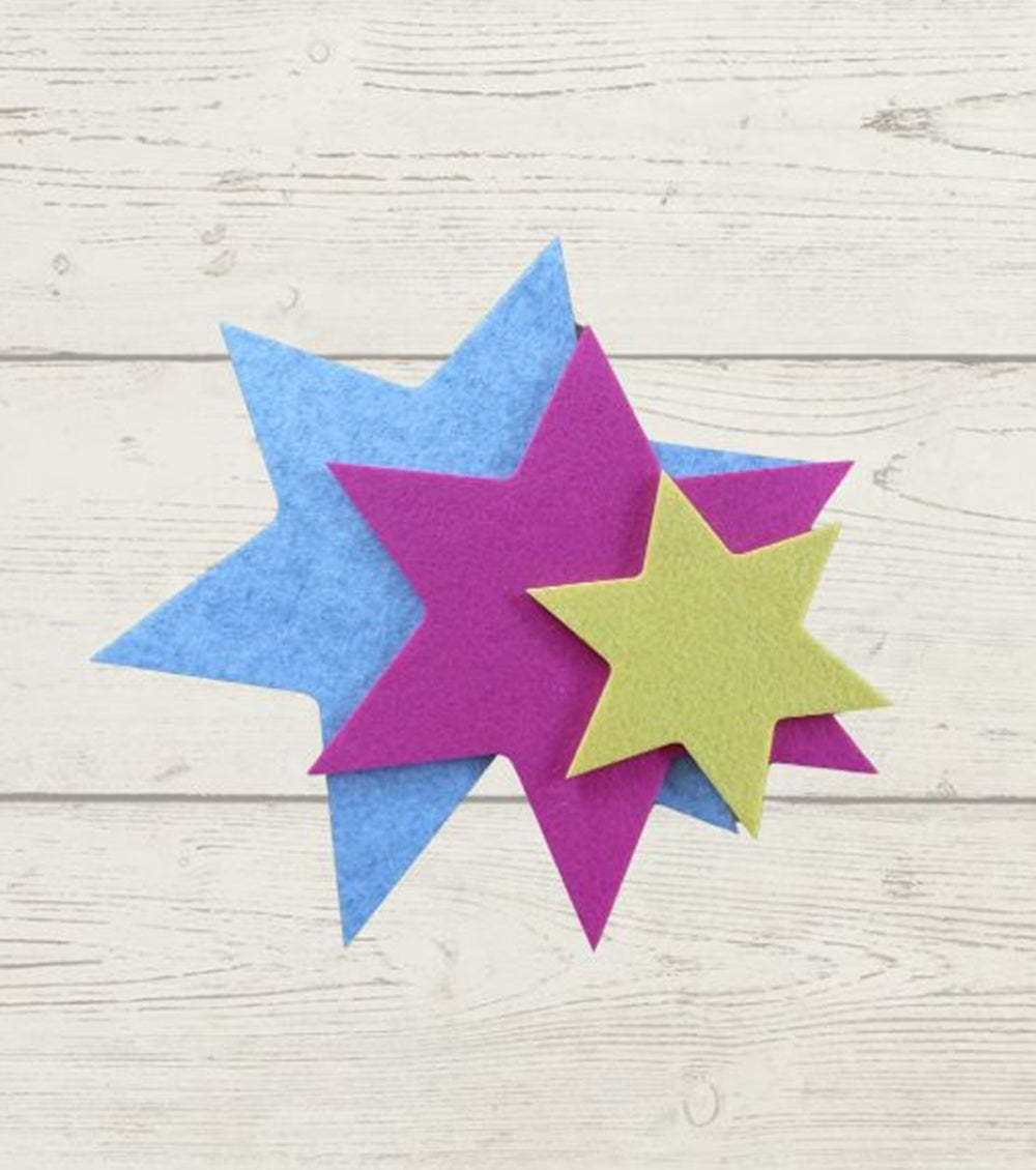 Filz Untersetzer Stern, 5 Größen, 30 Farben