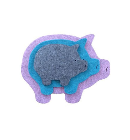 Filzuntersetzer Schwein, Größen: 8 x 6 cm, 15 x 11 cm, 20 x 15 cm, 25 x 20 cm, 30 x 25 cm, 35 x 27 cm