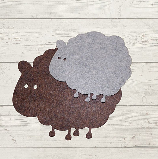 Filzuntersetzer Schaf, 4 Größen, 31 Größen
