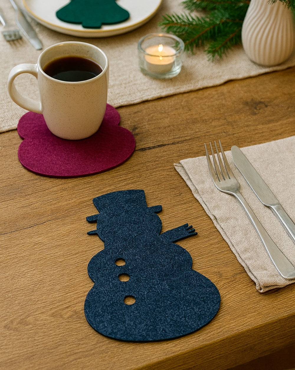  Filzuntersetzer Schneemann – Festliche Tischdeko & zuverlässiger Schutz