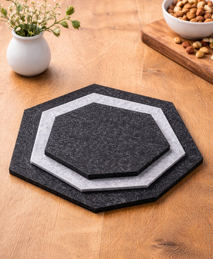 Filzuntersetzer Sechseck – moderne Hexagon-Untersetzer aus Filz