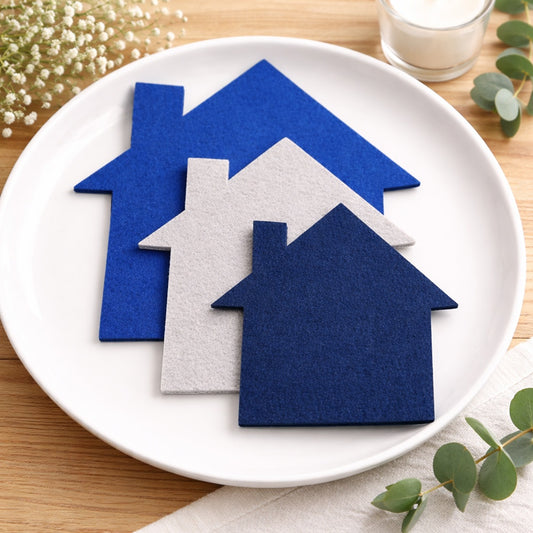 Filz Untersetzer Haus formstabil Möbelschutz individuell wählbar