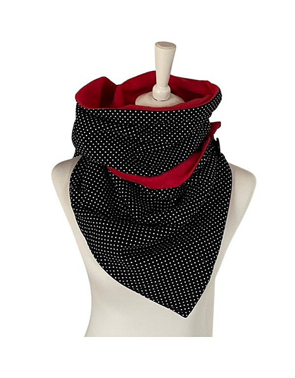 Wickelschal aus Baumwolle mit Punkten – warm weich und handgefertigt
