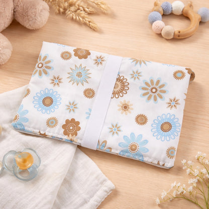 Baumwolle Windeltasche geblümt mit Schnullerband