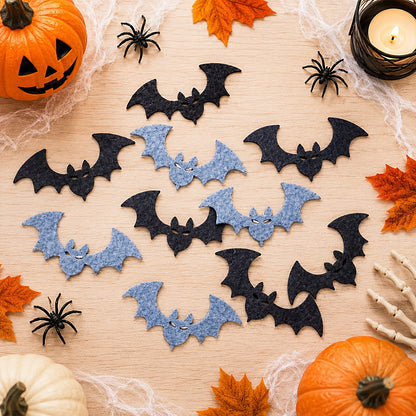 Filz-Streuteile Halloween aus Polyesterfilz mit Geist, Fledermaus, Spinne und Kürbis zum Basteln und Dekorieren