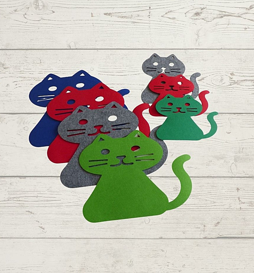 Filzuntersetzer Katze als Tischdeko für Gläser und Tassen