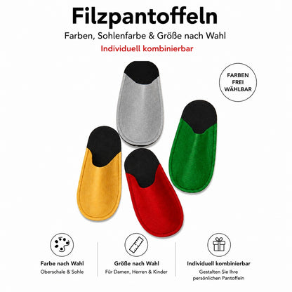 Gemütliche Filzpantoffeln als warme Hausschuhe für Zuhause und Gäste