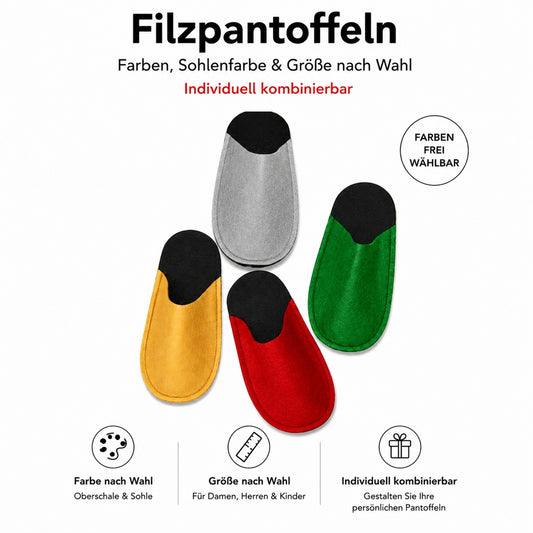 Gemütliche Filzpantoffeln als warme Hausschuhe für Zuhause und Gäste