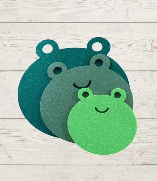 Filzuntersetzer Frosch als verspielte Tischdeko aus Filz