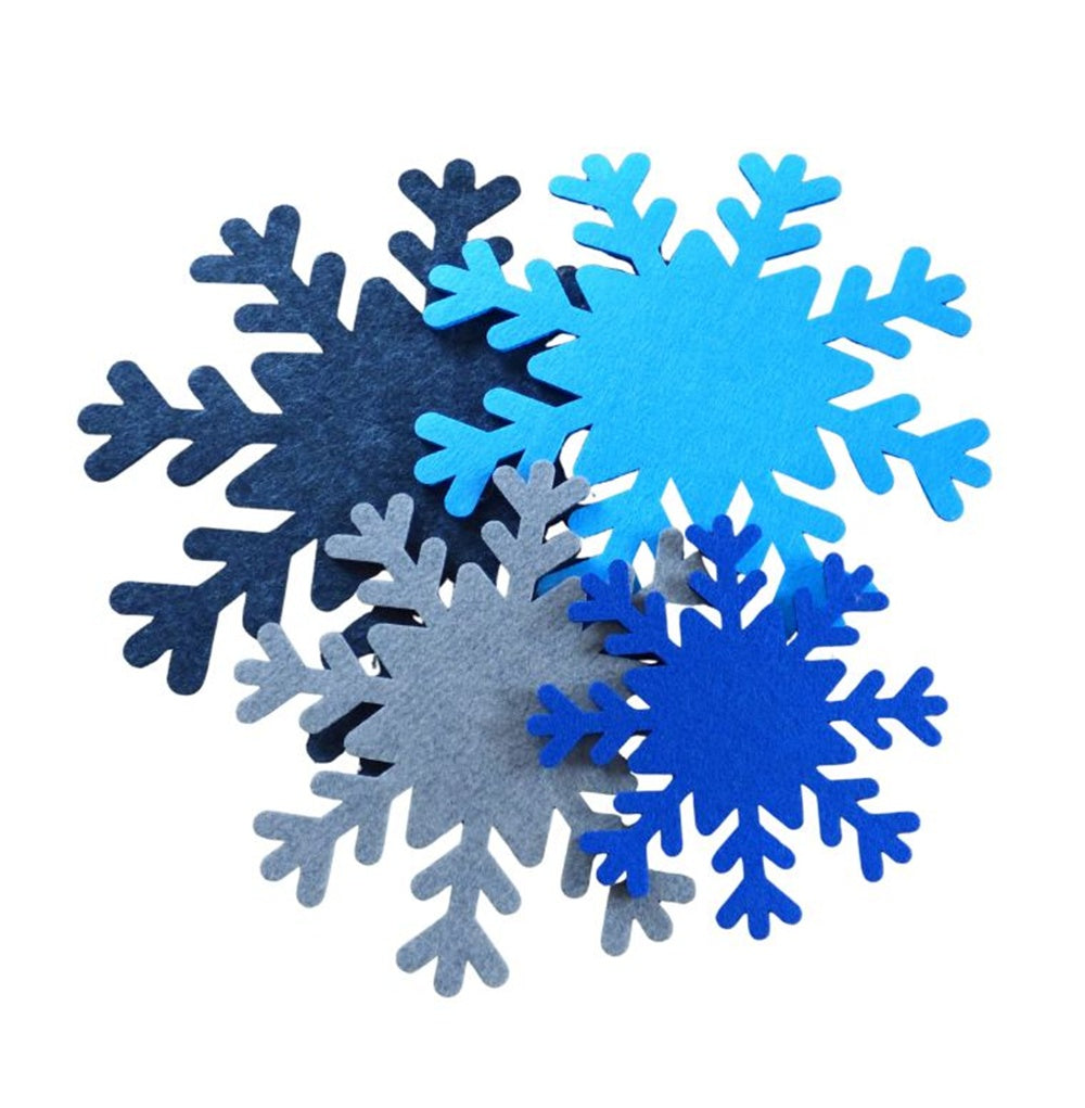 Filzuntersetzer Schneeflocke als winterliche Tischdeko