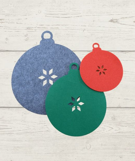 Filz Untersetzer Weihnachtskugel als festliche Tischdeko aus Filz