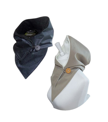 Handgefertigter Softshell Kapuzenschal mit weichem Fleecefutter in frei wählbaren Farben.
