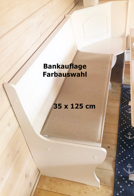 Gepolsterte Bankauflage aus VIOLAN Filz in 35 x 125 cm für lange Sitzbänke mit wählbarer Schaumstoffstärke