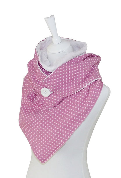 Triangular scarf muslin pink dotted