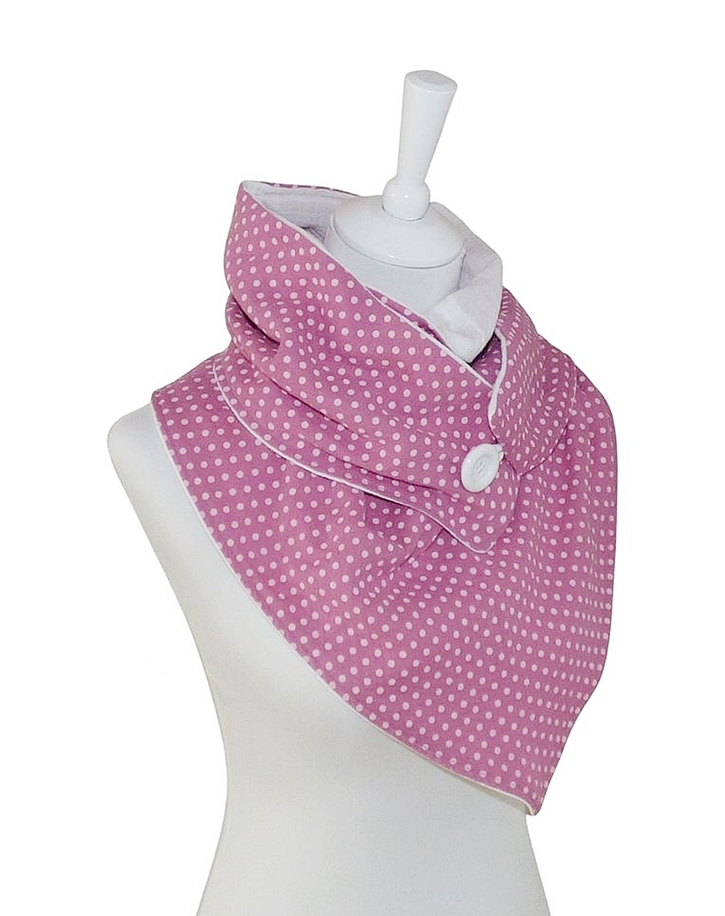 Triangular scarf muslin pink dotted