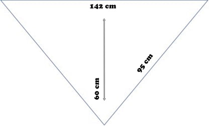 Triangular scarf muslin white beige, dandelion