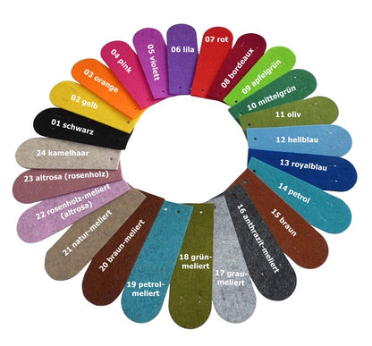 Filzpantoffel, Anfertigung nach Wunsch