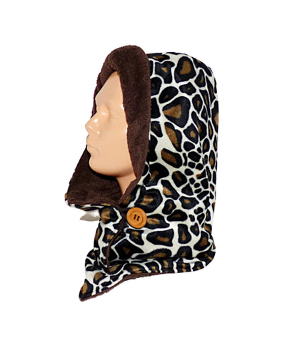 Kapuzenschal Fellimitat Giraffe