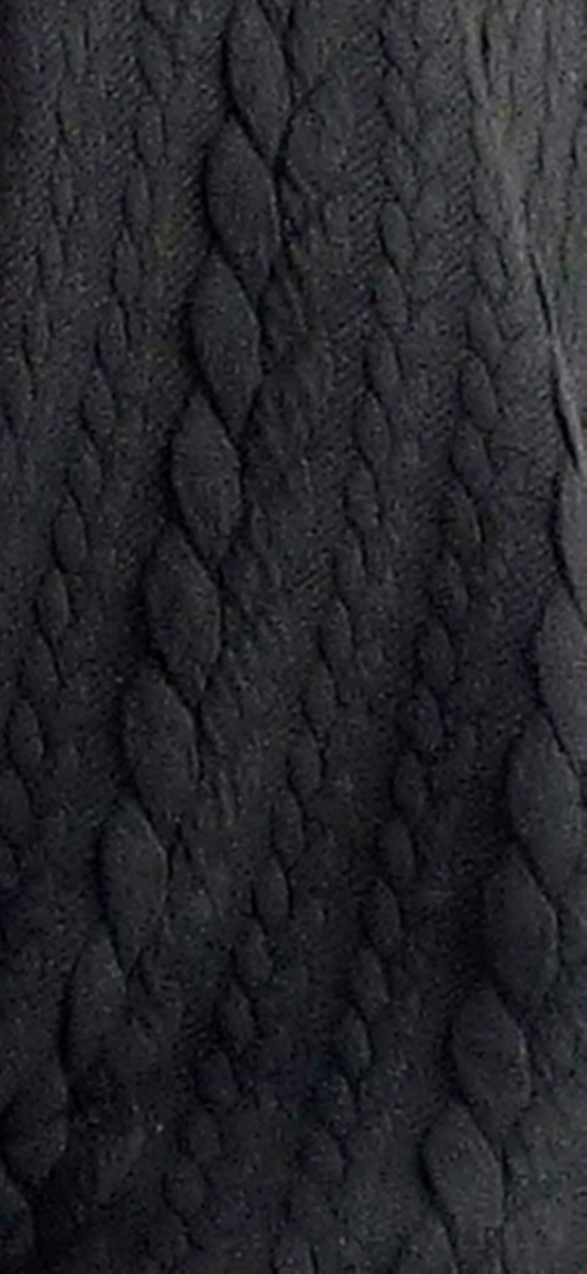 Kapuzenschal Jacquard Zopfmuster schwarz