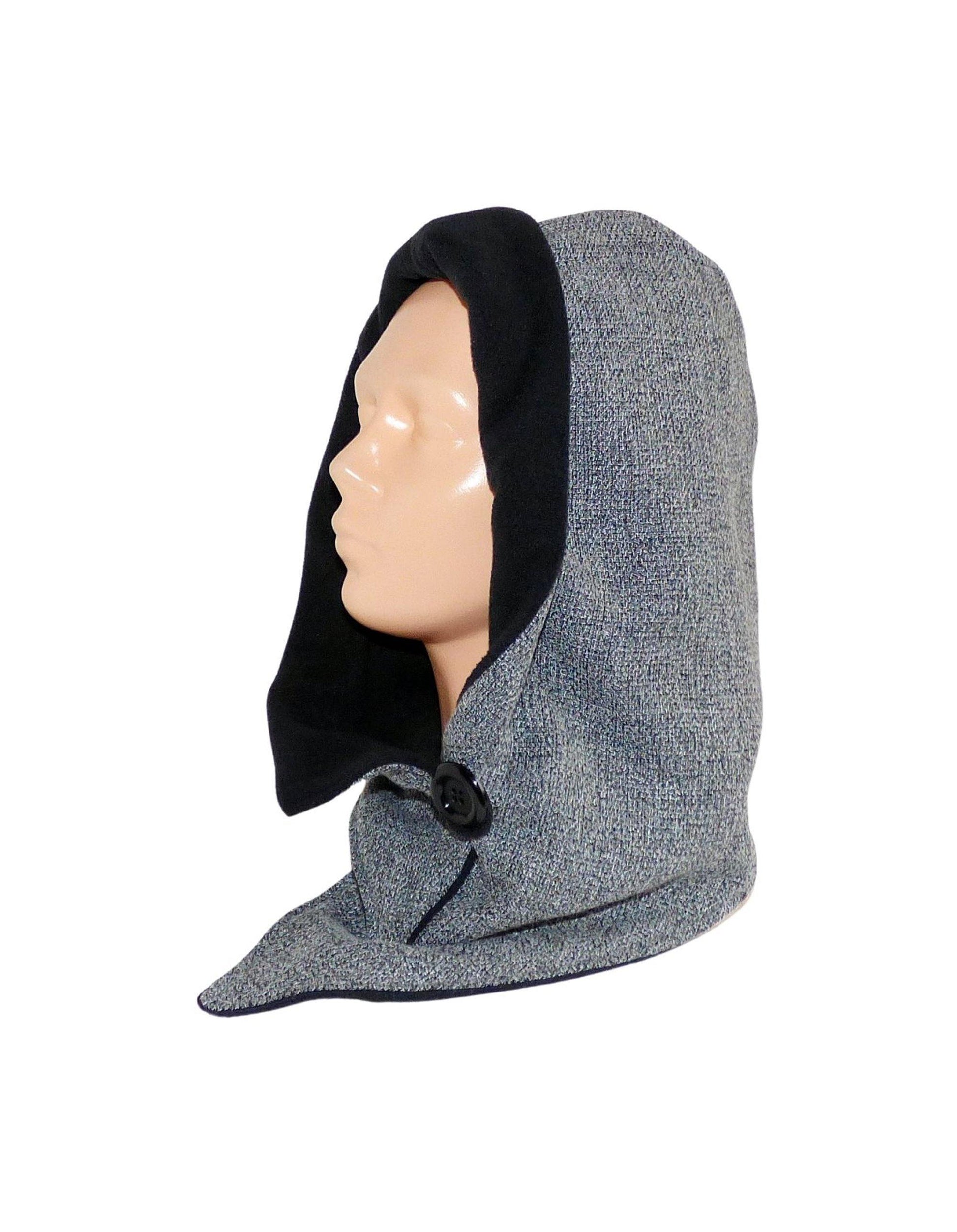 Kapuzenschal grau-meliert, schwarz - StoffAkzente