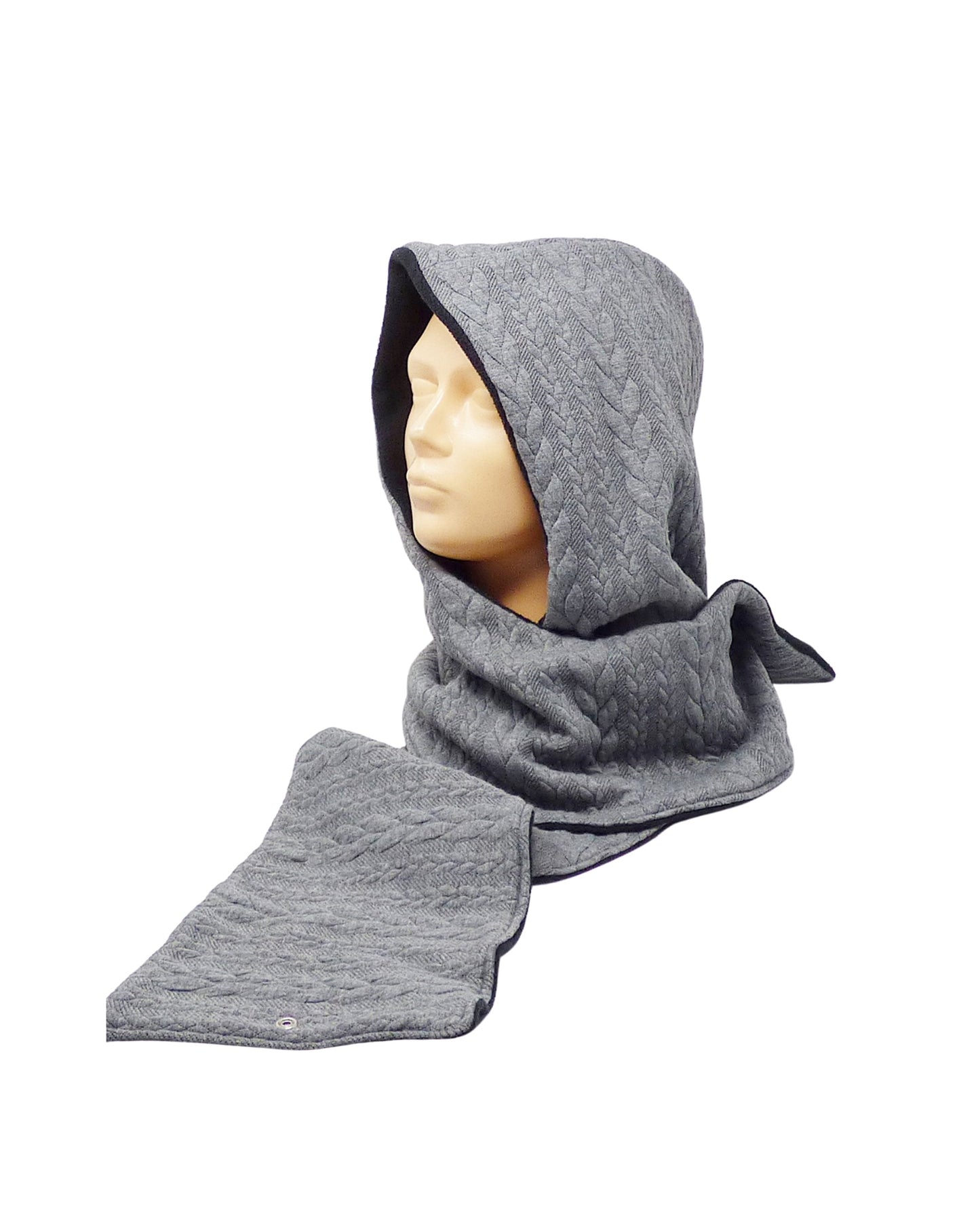 Kapuzenschal Zopf Jacquard – dein handgefertigtes, kuscheliges Unikat