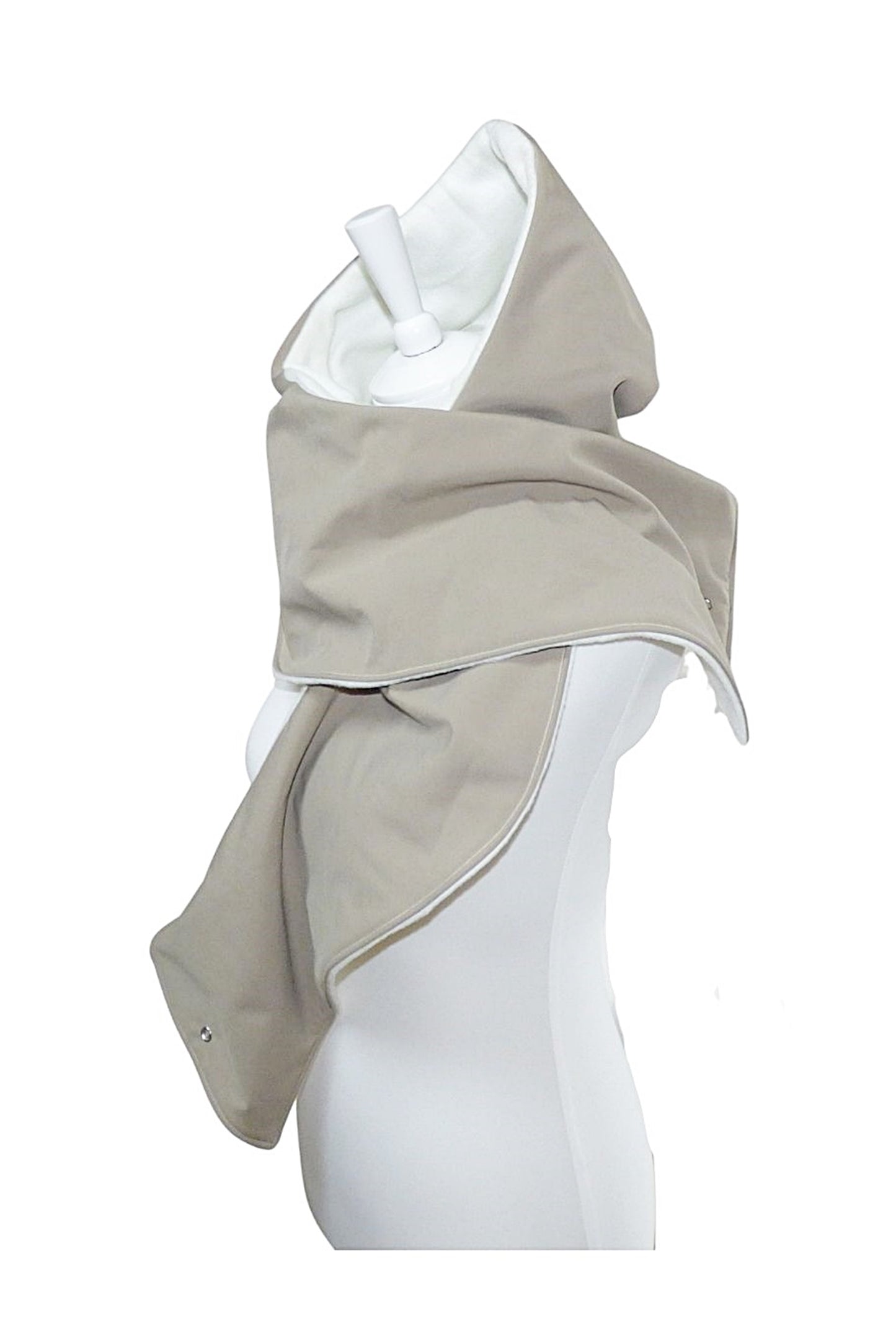 Kapuzenschal Softshell beige creme wasserdicht