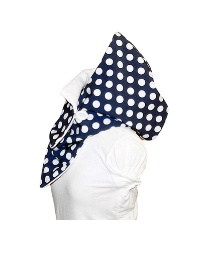 Kapuzenschal-Softshell, blau-weiß gepunktet - StoffAkzente