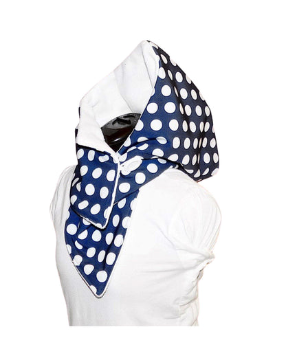 Kapuzenschal-Softshell, blau-weiß gepunktet - StoffAkzente