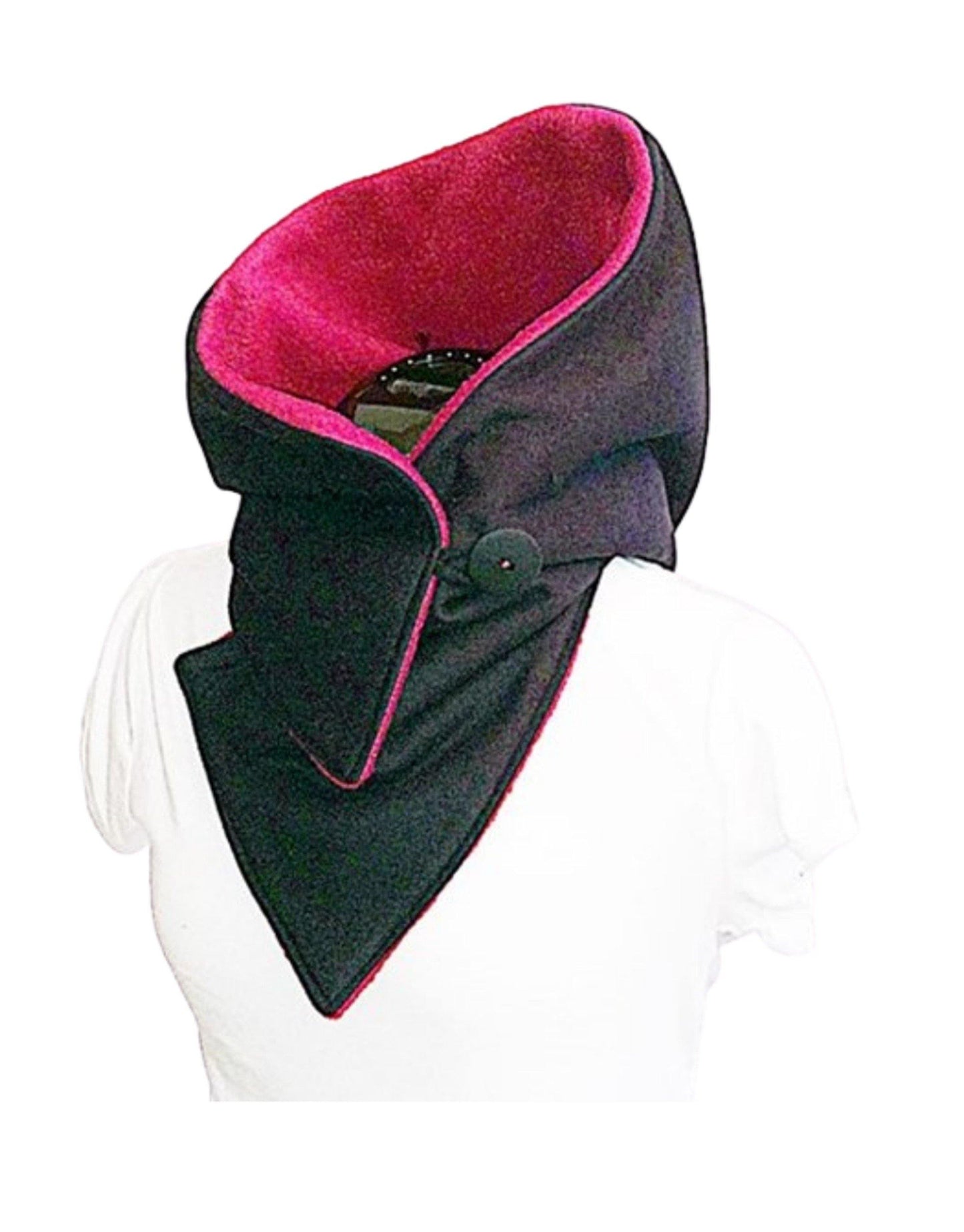 Kapuzenschal, Softshell, schwarz, bordeaux - StoffAkzente