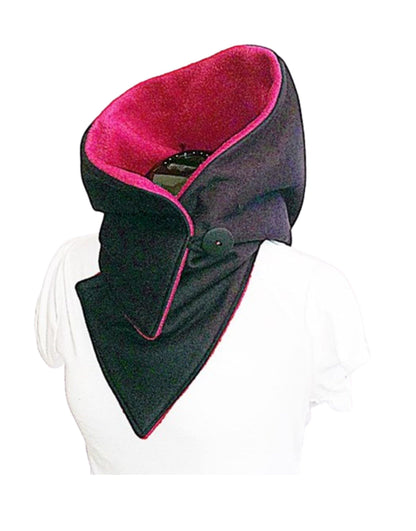 Kapuzenschal, Softshell, schwarz, bordeaux - StoffAkzente