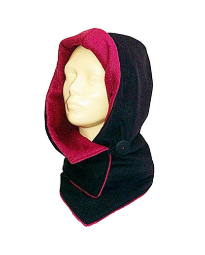 Kapuzenschal, Softshell, schwarz, bordeaux - StoffAkzente