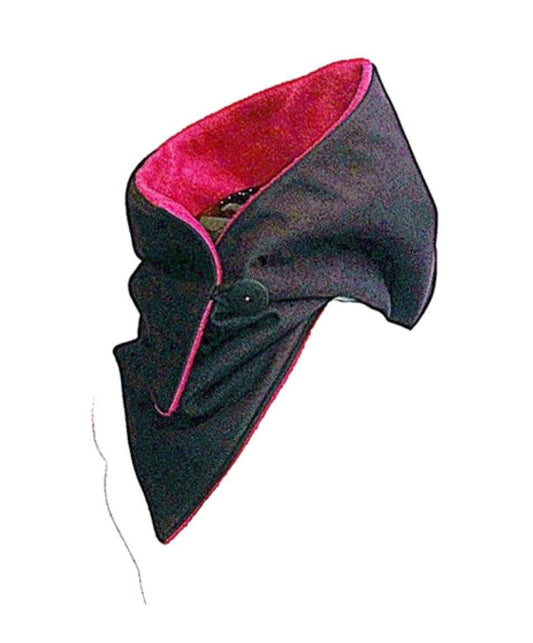 Kapuzenschal, Softshell, schwarz, bordeaux - StoffAkzente