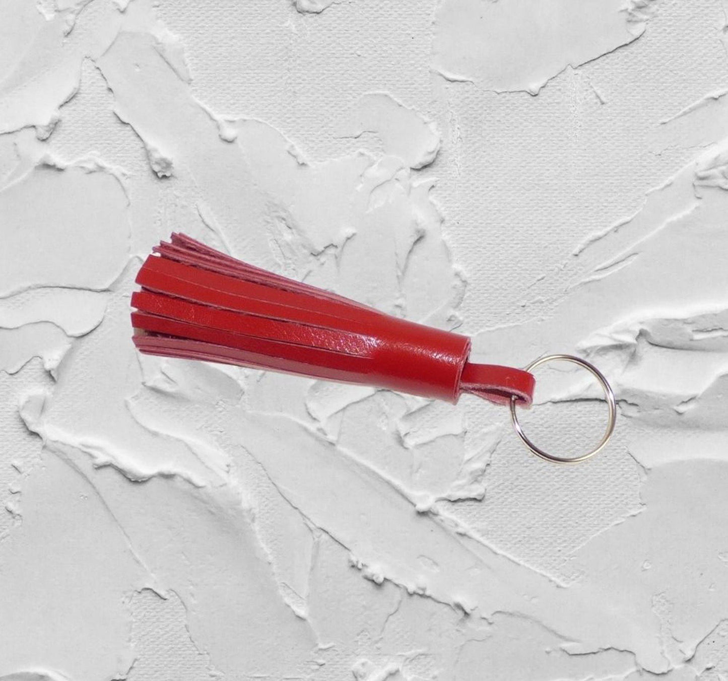 Schlüsselanhänger, Leder rot