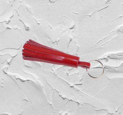 Schlüsselanhänger, Leder rot