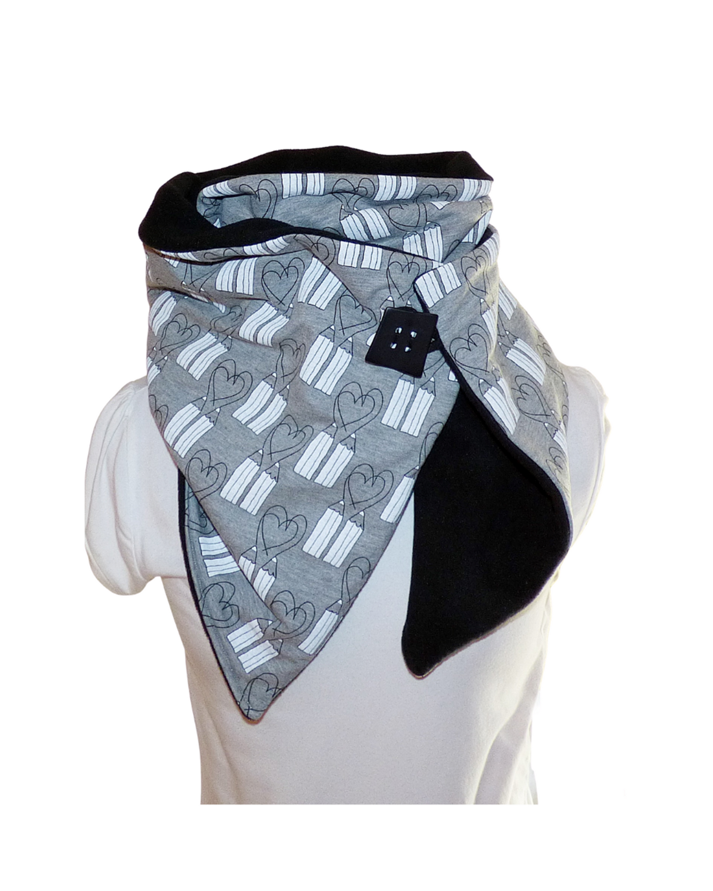 Wickelschal, grau, schwarz - StoffAkzente