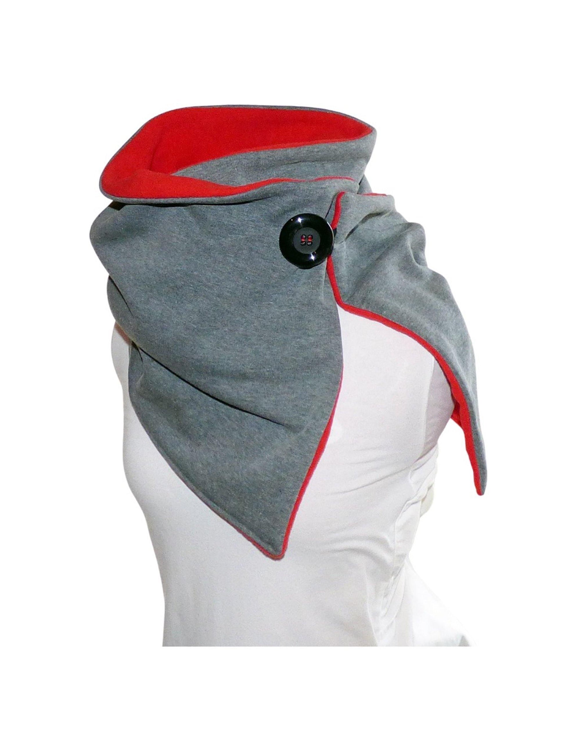 Wickelschal, 33 x 166 cm, grau, rot, Sweat - StoffAkzente