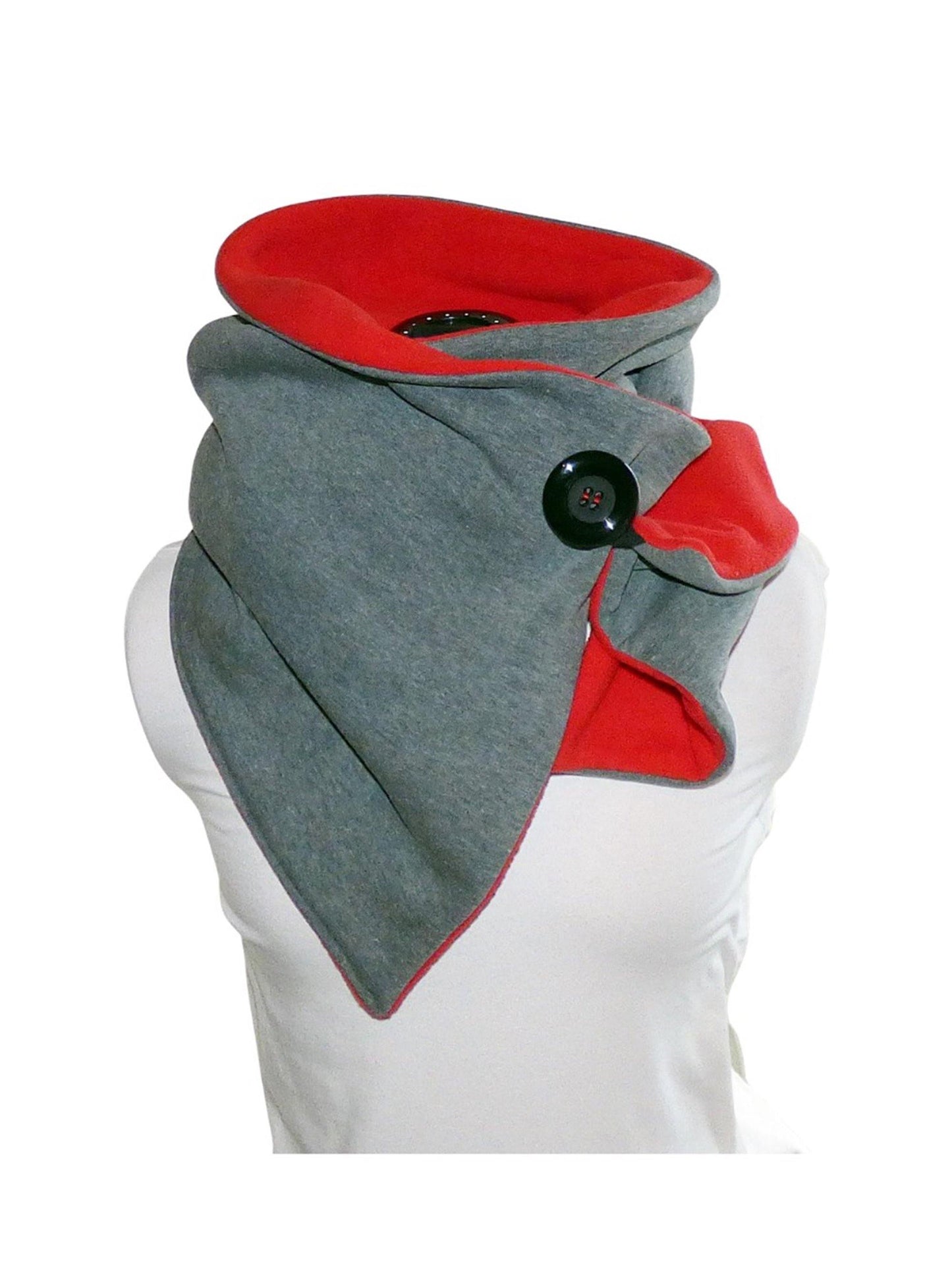 Wickelschal, 33 x 166 cm, grau, rot, Sweat - StoffAkzente