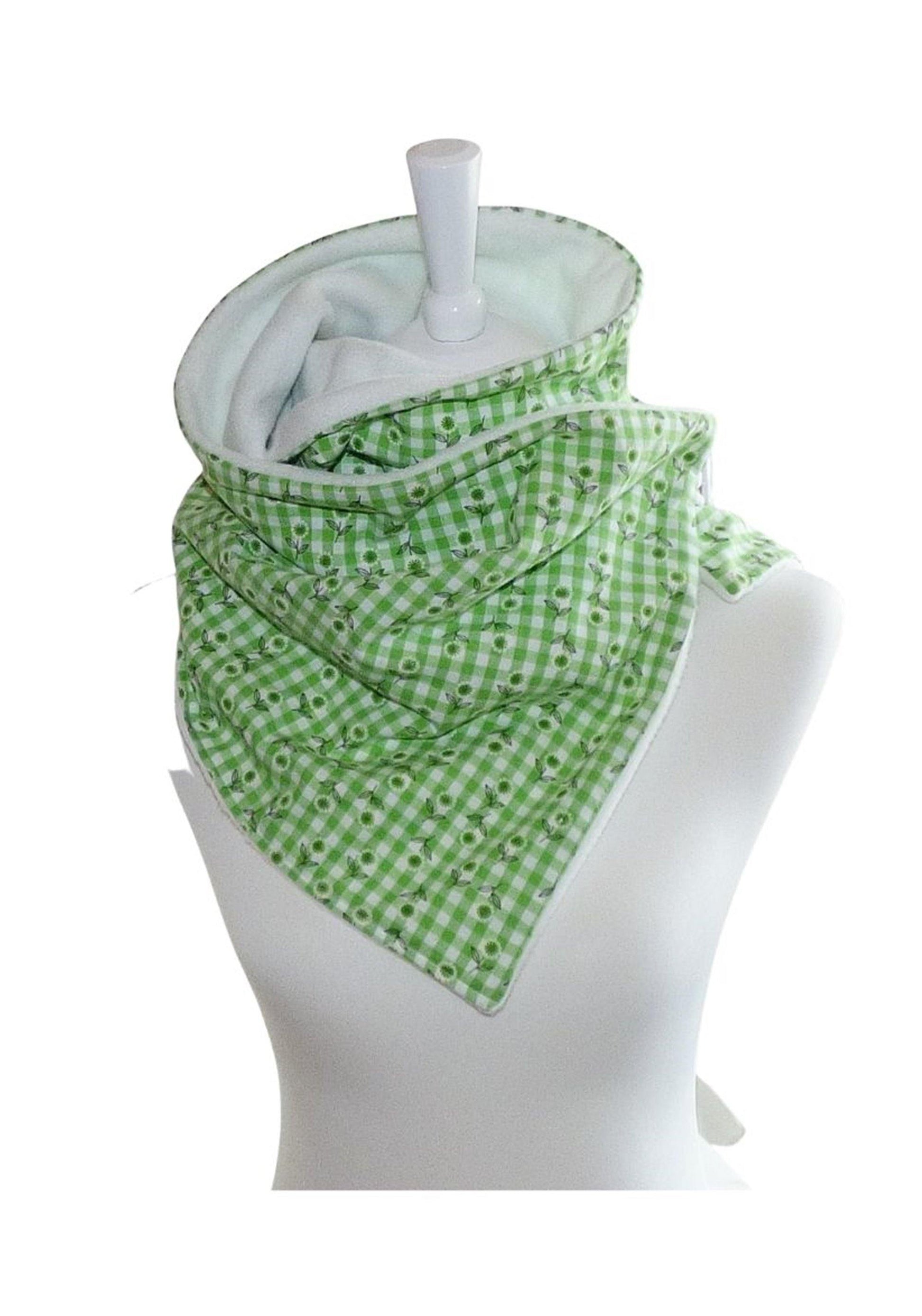 Wickelschal Baumwolle apfelgrün weiß