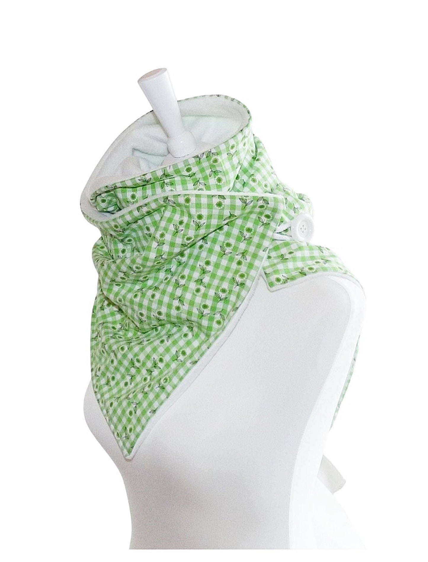 Wickelschal Baumwolle apfelgrün weiß